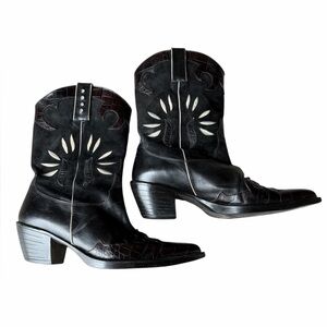 Van Eli Black Western Heeled Boots
